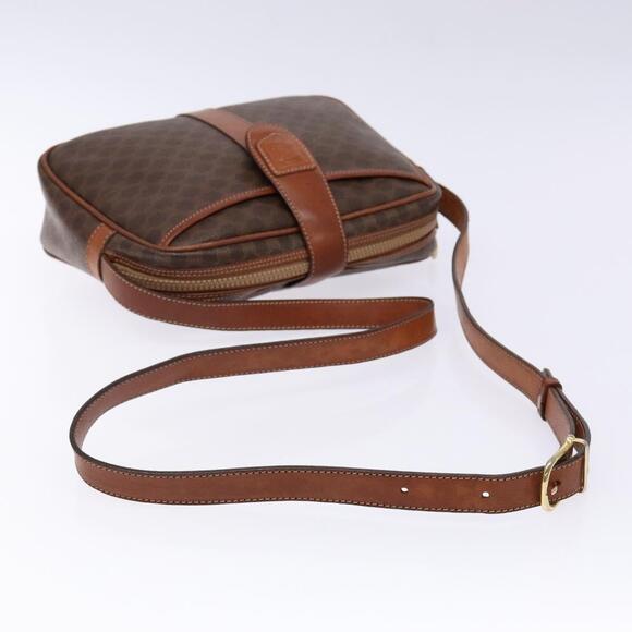 CELINE Macadam Canvas Shoulder Bag Pvc Leather Brown Gold - Picture 7 of 13